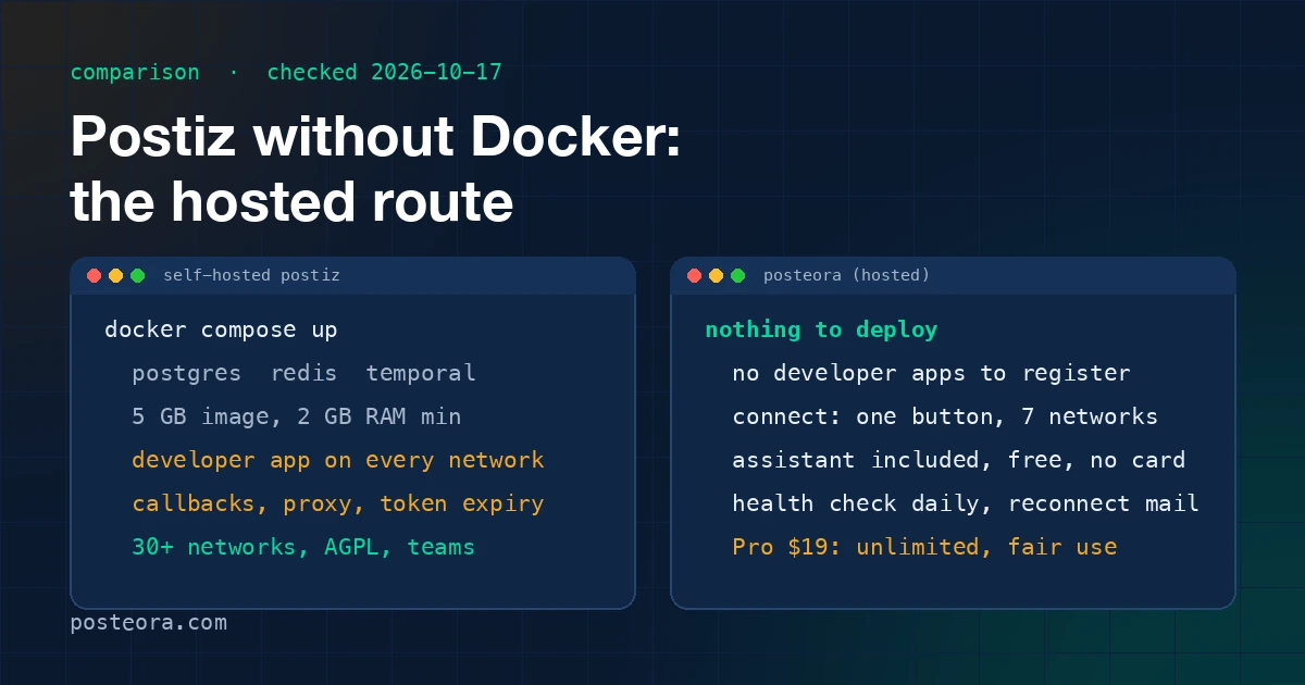 Cover image for Postiz without Docker: the hosted route for people who gave up on self-hosting