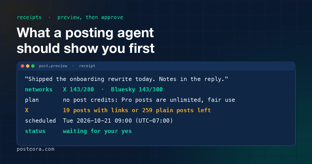 Cover image for What a posting agent should show you before it spends your money